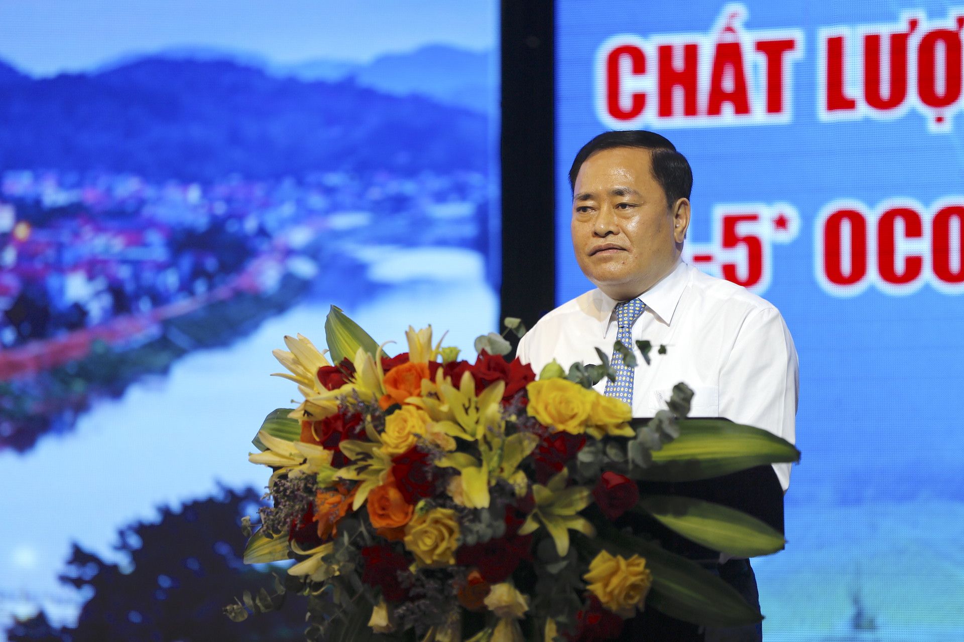 Chủ tịch UBND tỉnh Lạng Sơn Hồ Tiến Thiệu phát biểu tại Hội nghị